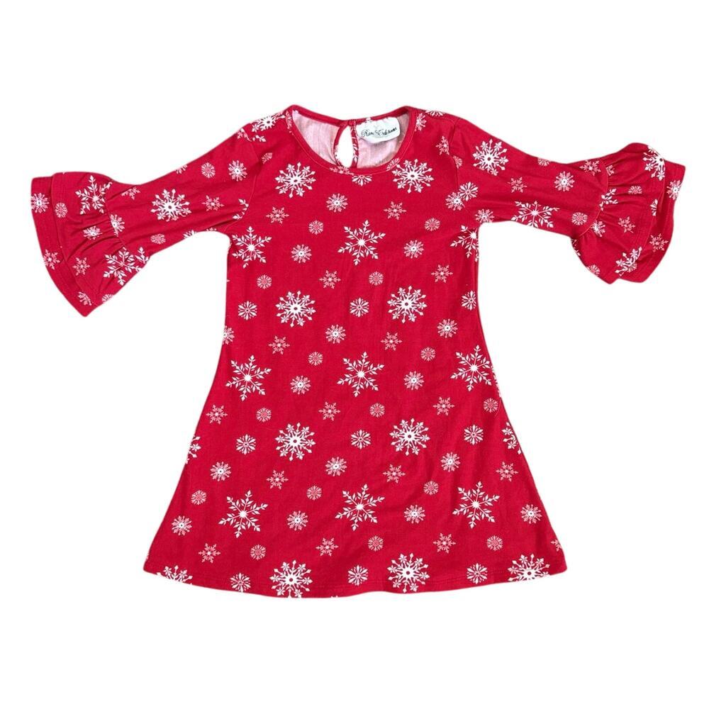 Rare Editions Red Snowflake Dress | 4T